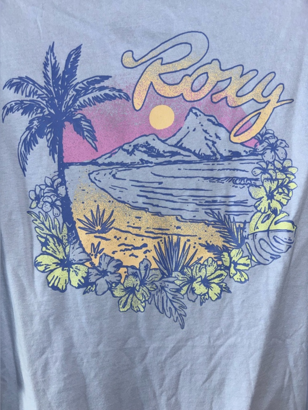 Roxy Girls' Light Blue Logo Tee Girls XL (16) - Picture 4 of 7